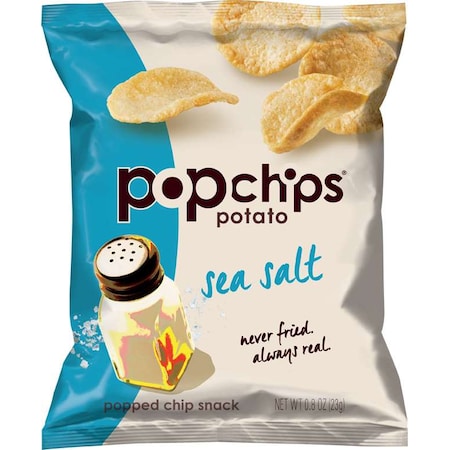 Popchips 0.8 oz. Sea Salt Potato Popped Chip Snack Kosher-Parve, PK24 F-AR-71100